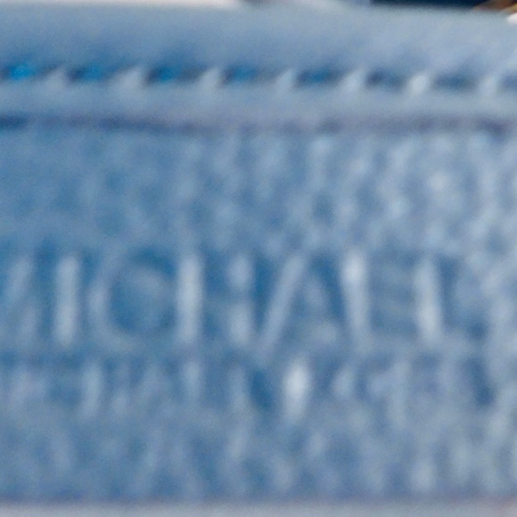 MICHAEL KORS Pebbled Leather Tote Bag, Light Blue with Gold Chain, Jet Set - Picture 11 of 11